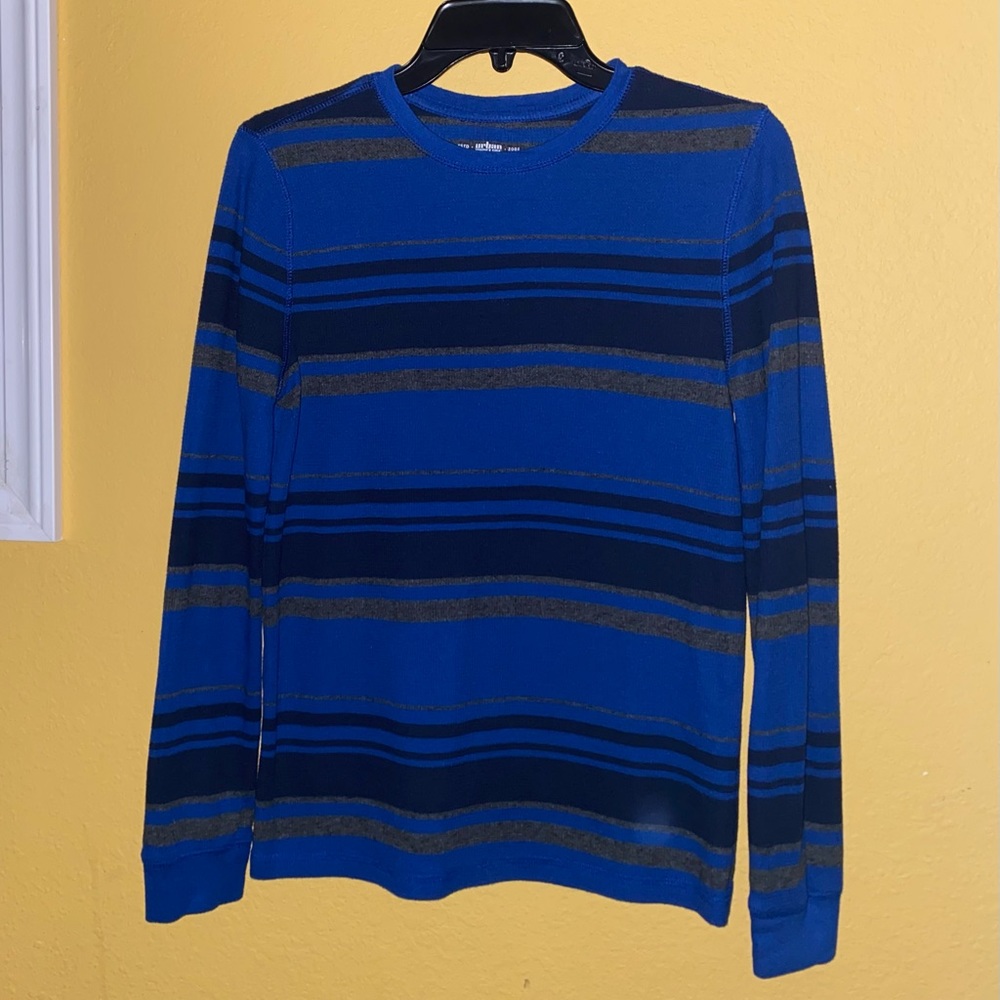 Blue and Black Thermal Tee Long Sleeve (Kids)